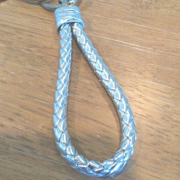 Key Chain w/ Crystal, Rhinestone Cross, Braided Rope - Picture 4 of 11